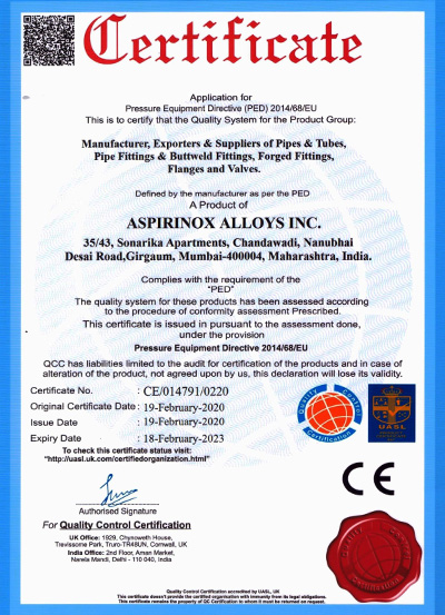 PED Certificate